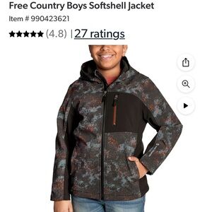 Free Country Boys Softshell Jacket - Black and Orange